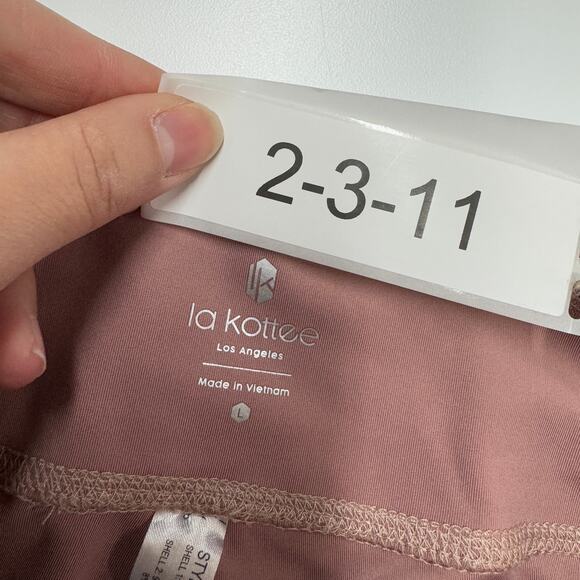 La Kottee Short Womens Large Pink Biker Athletic Side Pocket - Picture 3 of 7